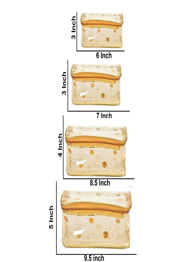 PRISMAXIC Cosmetic Toiletry kit Bag Travel kit Organizer Vanity Box Transparent Multipurpose Makeup Cosmetics Bag Printed Organizer (Set of 4) (Multi) - Image 2